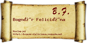 Bognár Feliciána névjegykártya