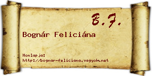 Bognár Feliciána névjegykártya
